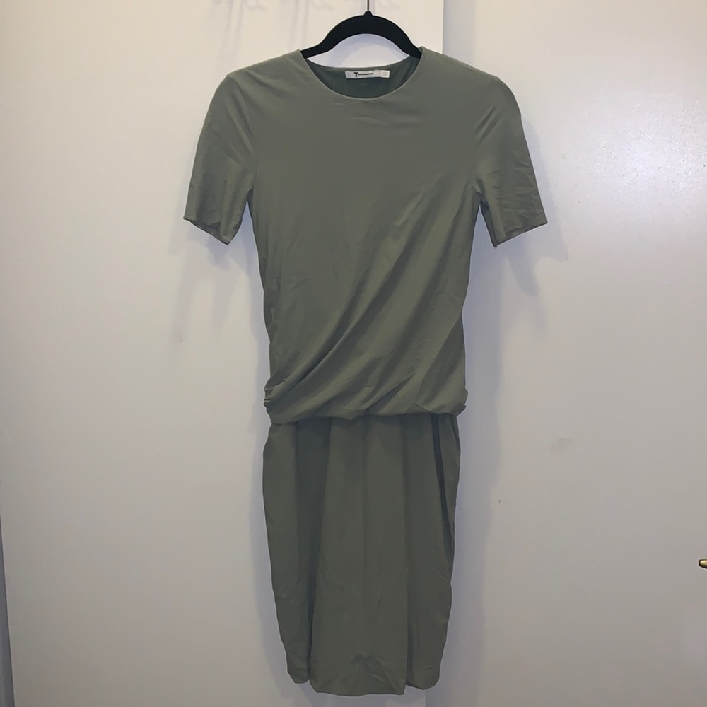 T by Alexander Wang Ruched Draped Bodycon Dress